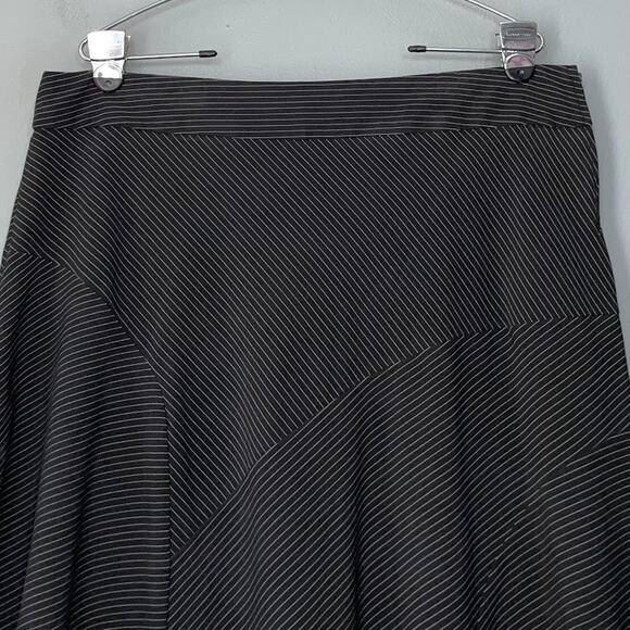 Vintage Y2K Asymmetrical Size 11 12 Black White Pinstripe Skirt Witchy Gothic - Picture 3 of 10